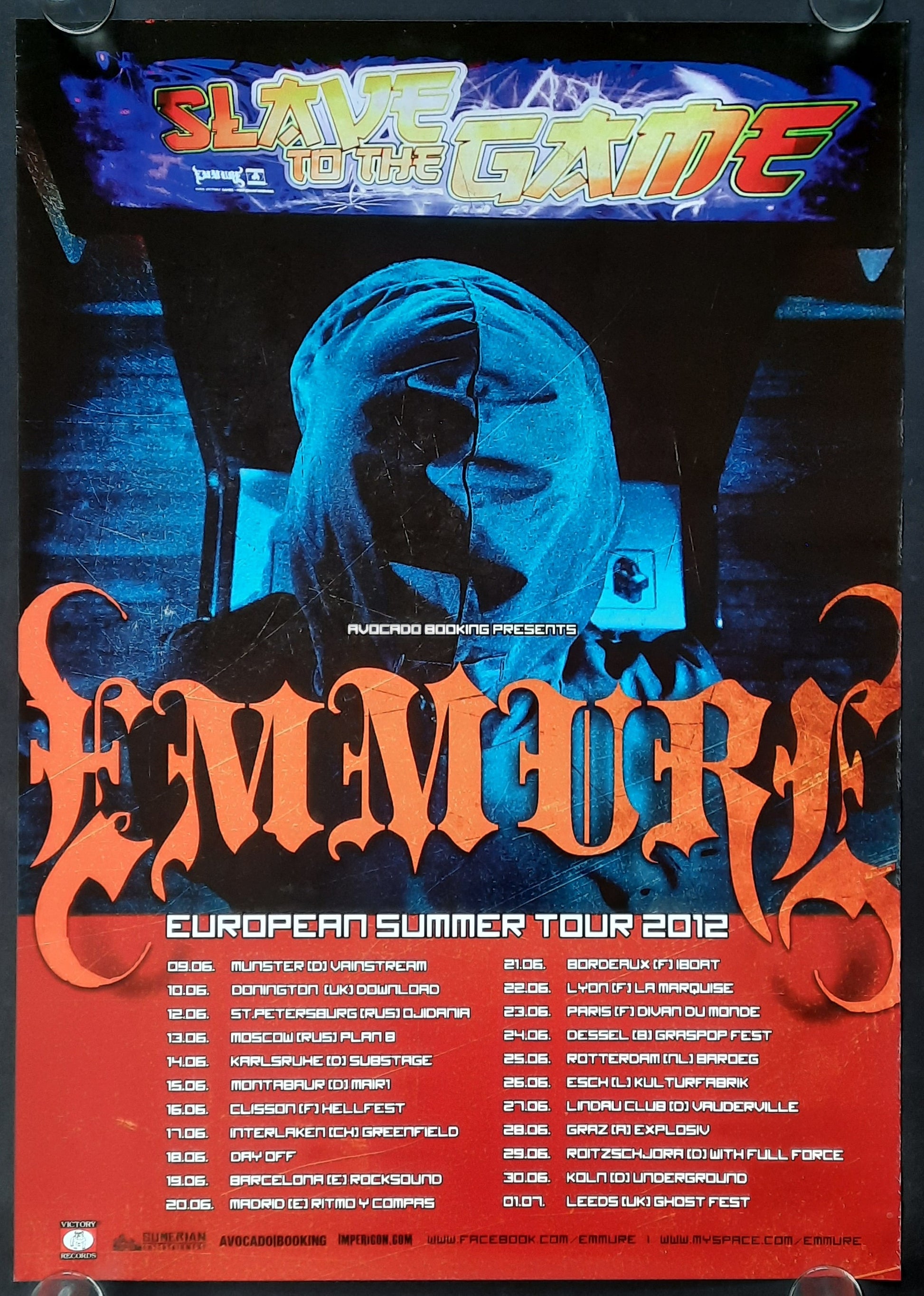 EMMURE Original Concert Poster 2012 European Tour