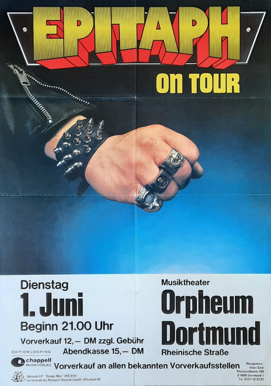 EPITAPH Original Concert Poster June 1, 1982 Dortmund Germany