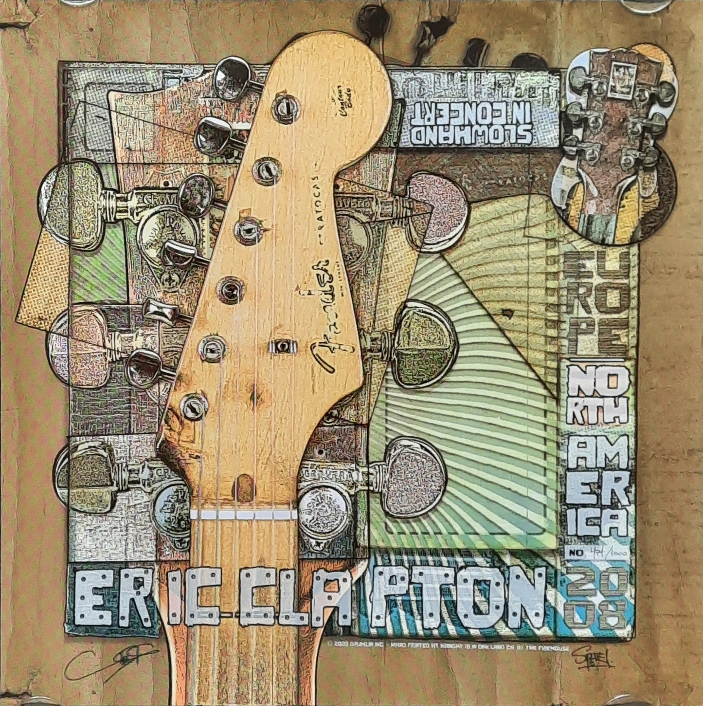 ERIC CLAPTON Original Promotion Poster - 2008 Tour North America # 471 of 1000