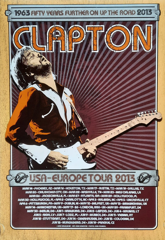 ERIC CLAPTON Original Tour USA-Europe Poster 2013 limited Edition by Donovan #546