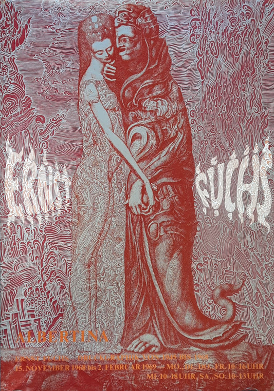 ST FUCHS Original Exhibition Poster 1969 Albertina Vienna Austria "DELIA MIT DEM DAGON"