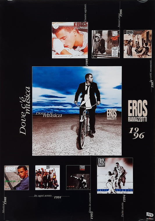 EROS RAMAZZOTTI Original Promotion Poster - 1996 Album "Dove C'e Musica"