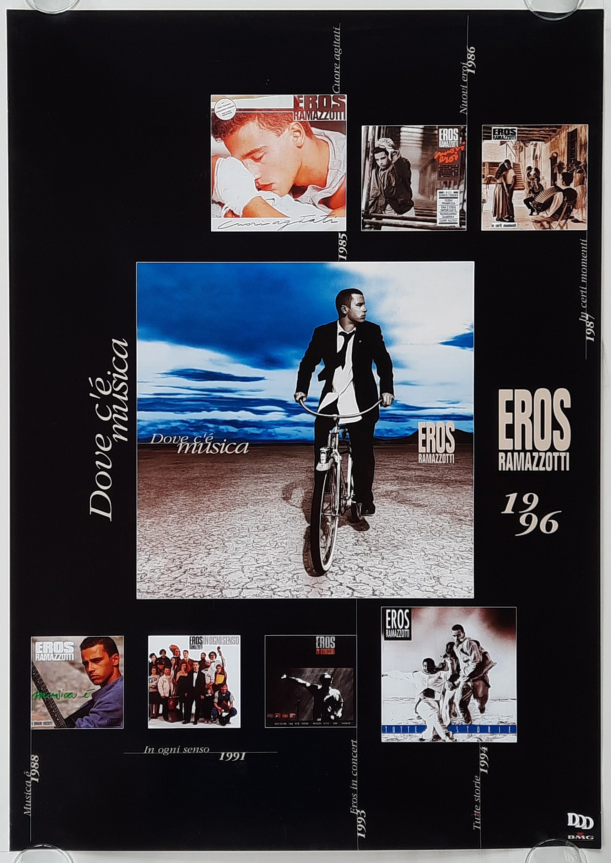EROS RAMAZZOTTI Original Promotion Poster - 1996 Album "Dove C'e Musica" 1