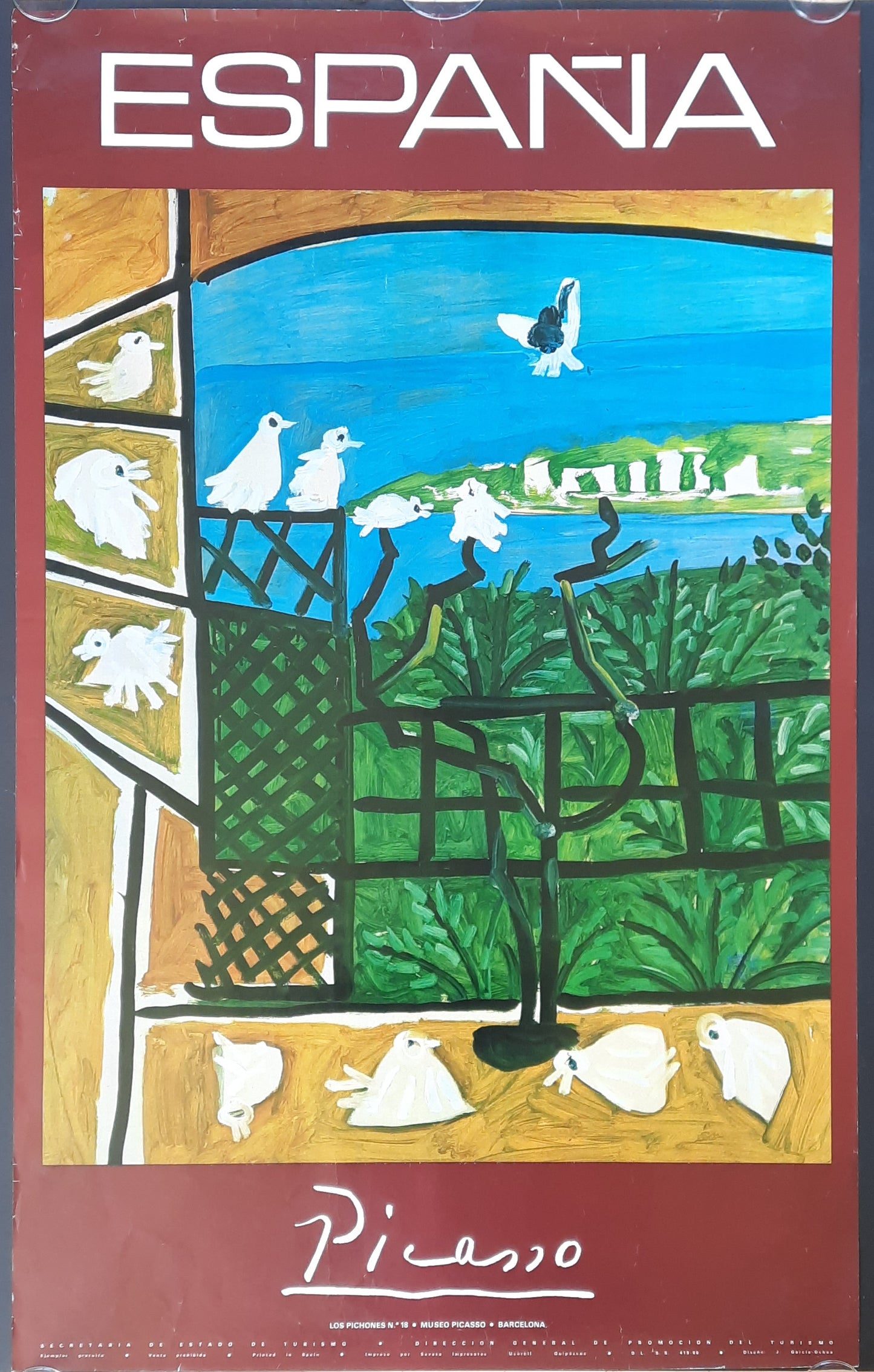 ESPANA 1960s Original Travel Poster - Pablo Picasso Spain