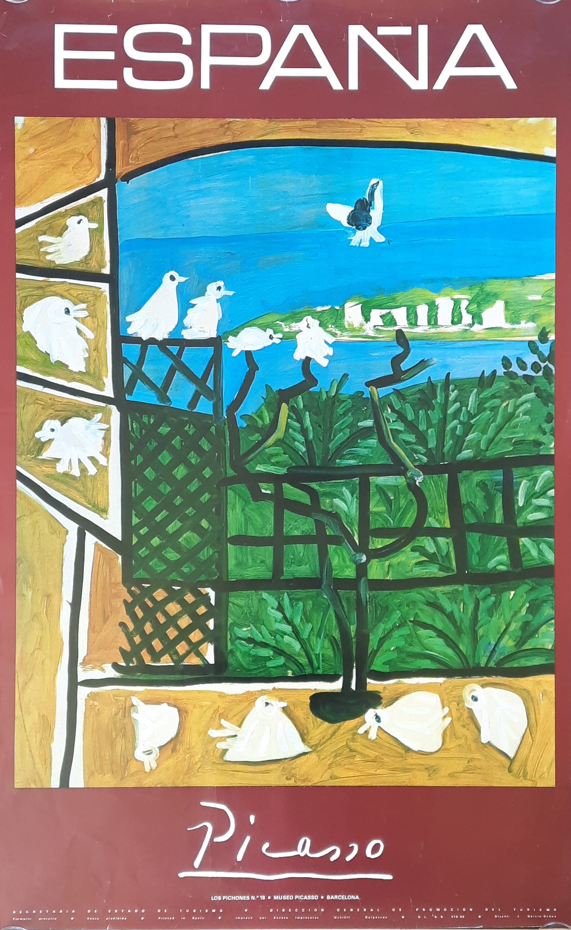 ESPANA 1960s Original Travel Poster - Pablo Picasso Spain
