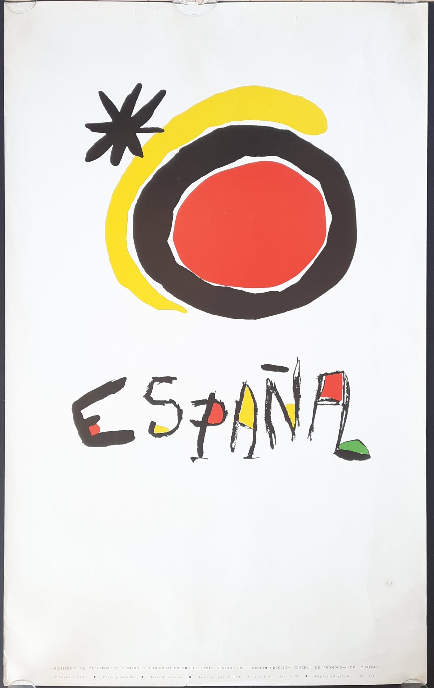 ESPANA 1984 Original Travel Poster - Joan Miro Spain