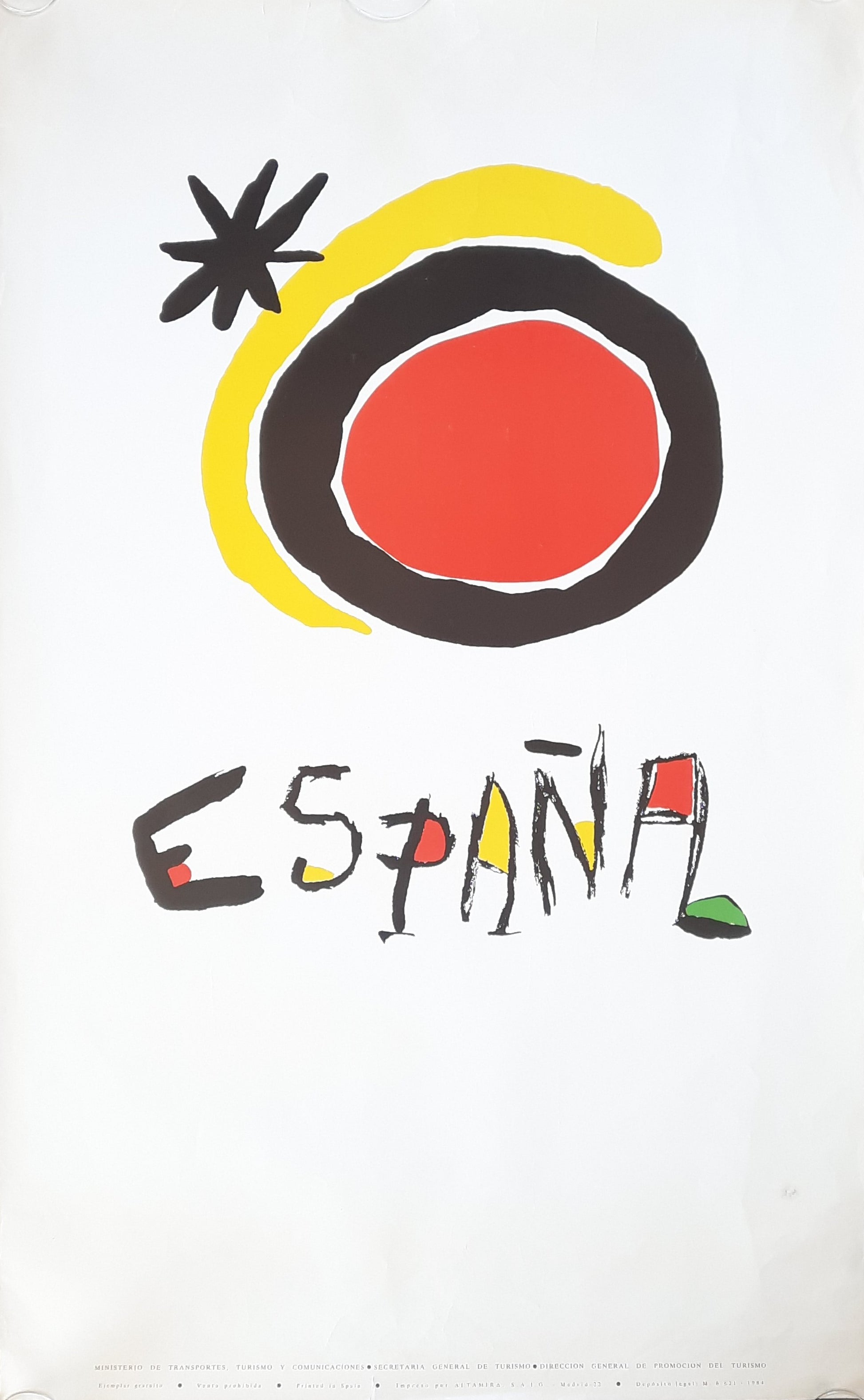 ESPANA 1984 Original Travel Poster - Joan Miro Spain