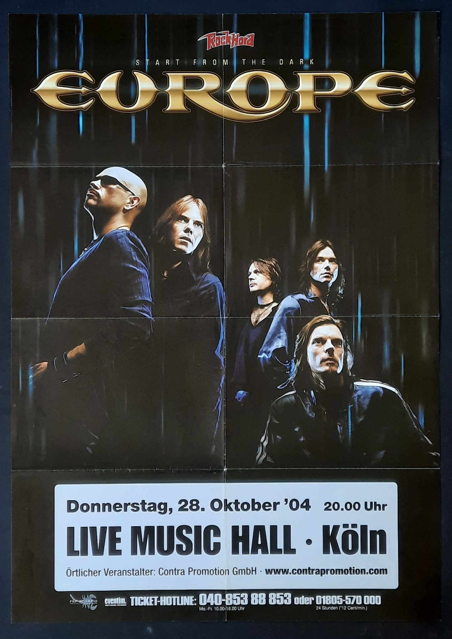 EUROPE Original Concert Poster October 28, 2004 Cologne Germany