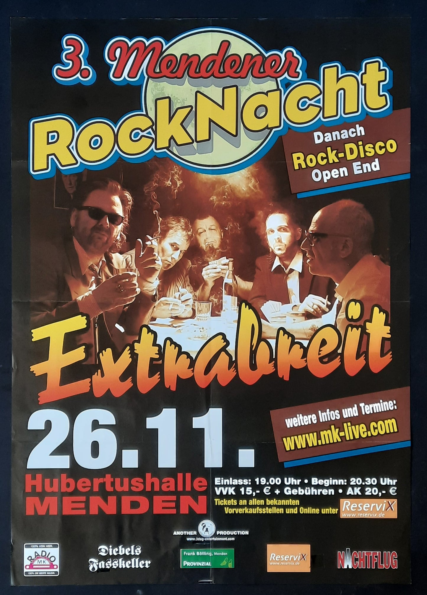 EXTRABREIT Original Concert Poster November 26, 2010 Menden Germany