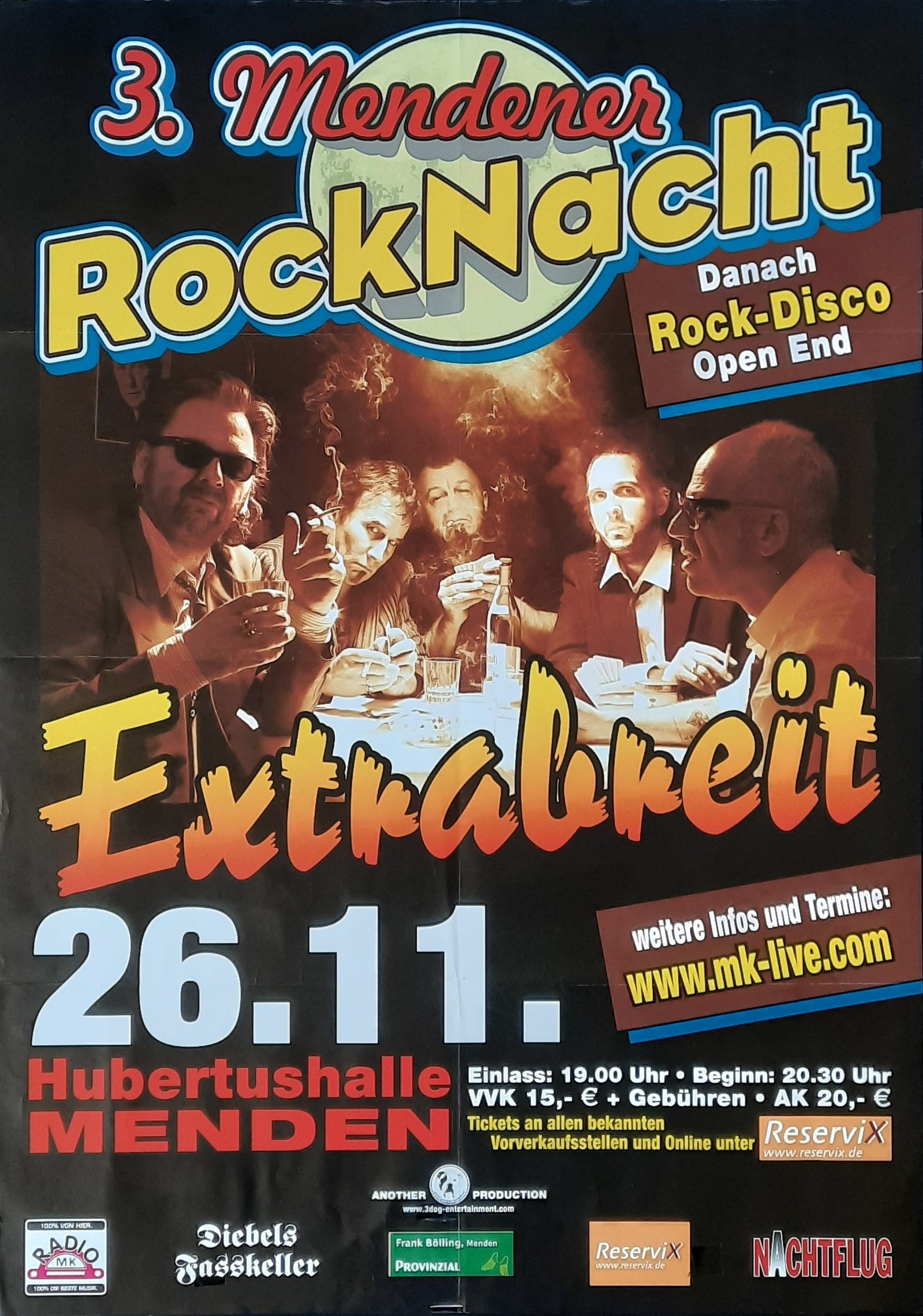 EXTRABREIT Original Concert Poster November 26, 2010 Menden Germany