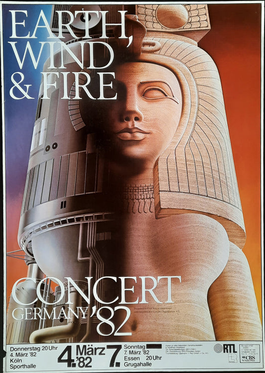 EARTH WIND & FIRE 1982 Concert Poster Mar 4th Köln Germany 1st Print