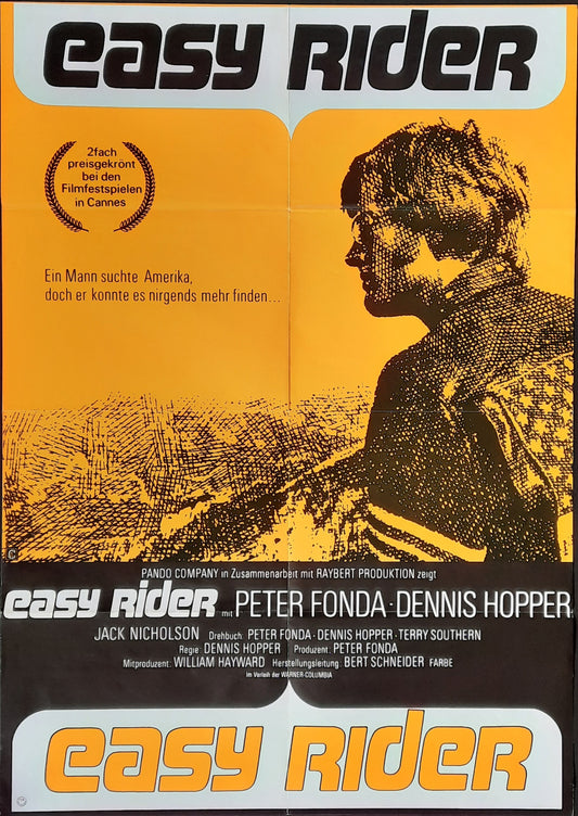 EASY RIDER 1969 Peter Fonda Dennis Hopper Jack Nicholson German 1-Sheet Movie Poster