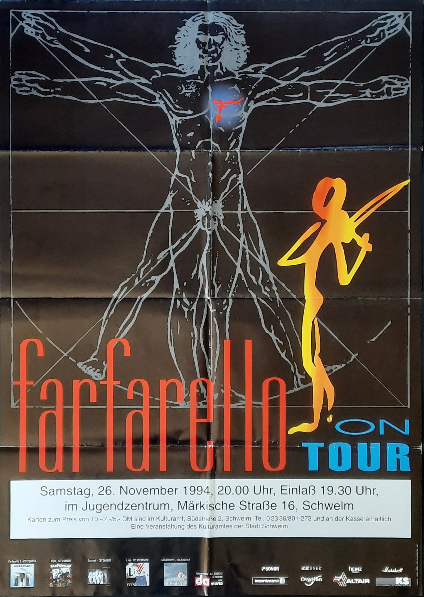 FARFARELLO Original Concert Poster November 26, 1994 Schwelm Germany