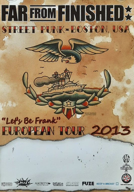 FAR FROM FINISHED Original Concert Poster 2013 Let's Be Frank European Tour 42x59 (1)