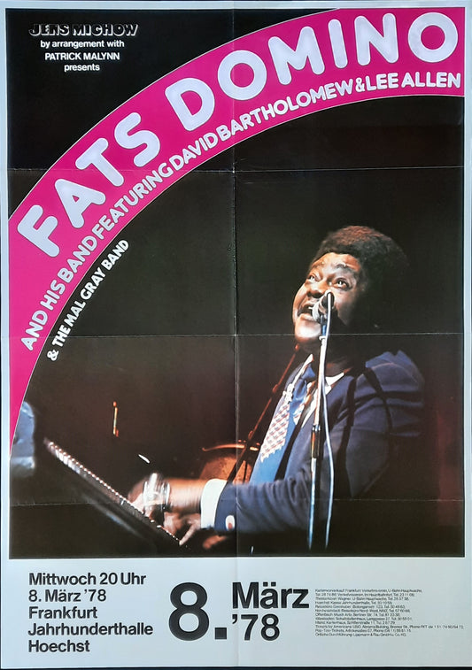 FATS DOMINO Original Concert Poster March 8, 1978 Frankfurt Germany 1