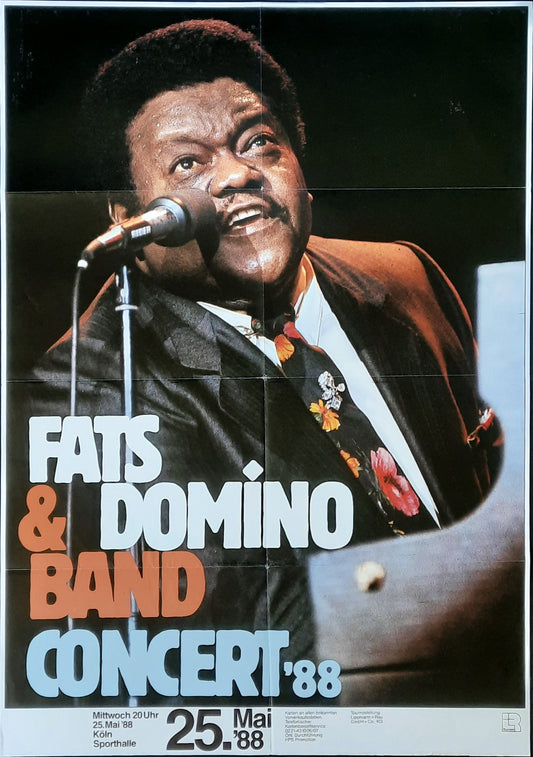 FATS DOMINO Original Concert Poster May 25, 1988 Cologne Germany 1
