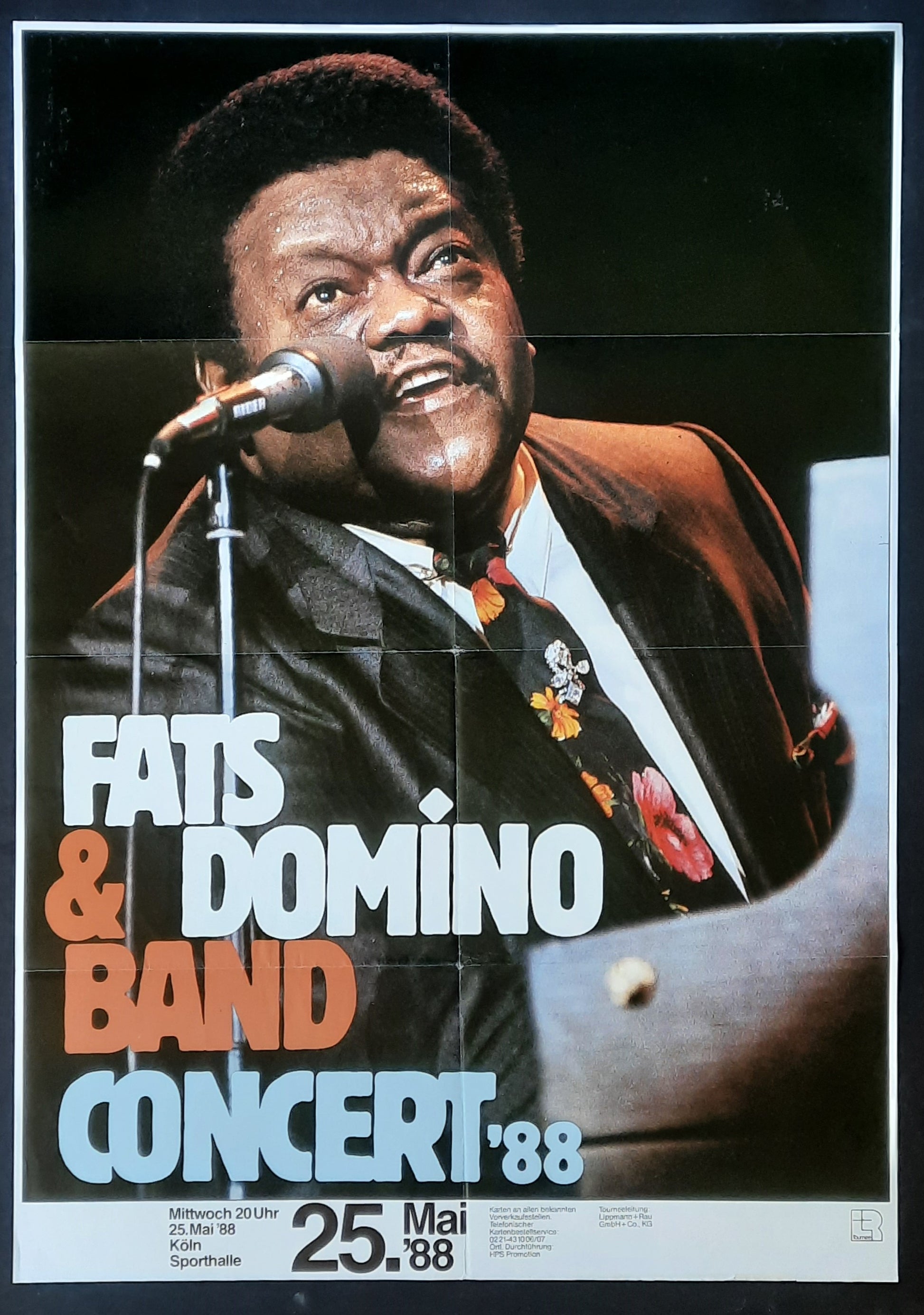 FATS DOMINO Original Concert Poster May 25, 1988 Cologne Germany 1