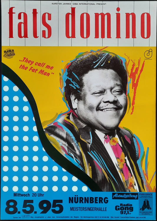 FATS DOMINO Original Concert Poster May 8, 1995 Nuremberg Germany