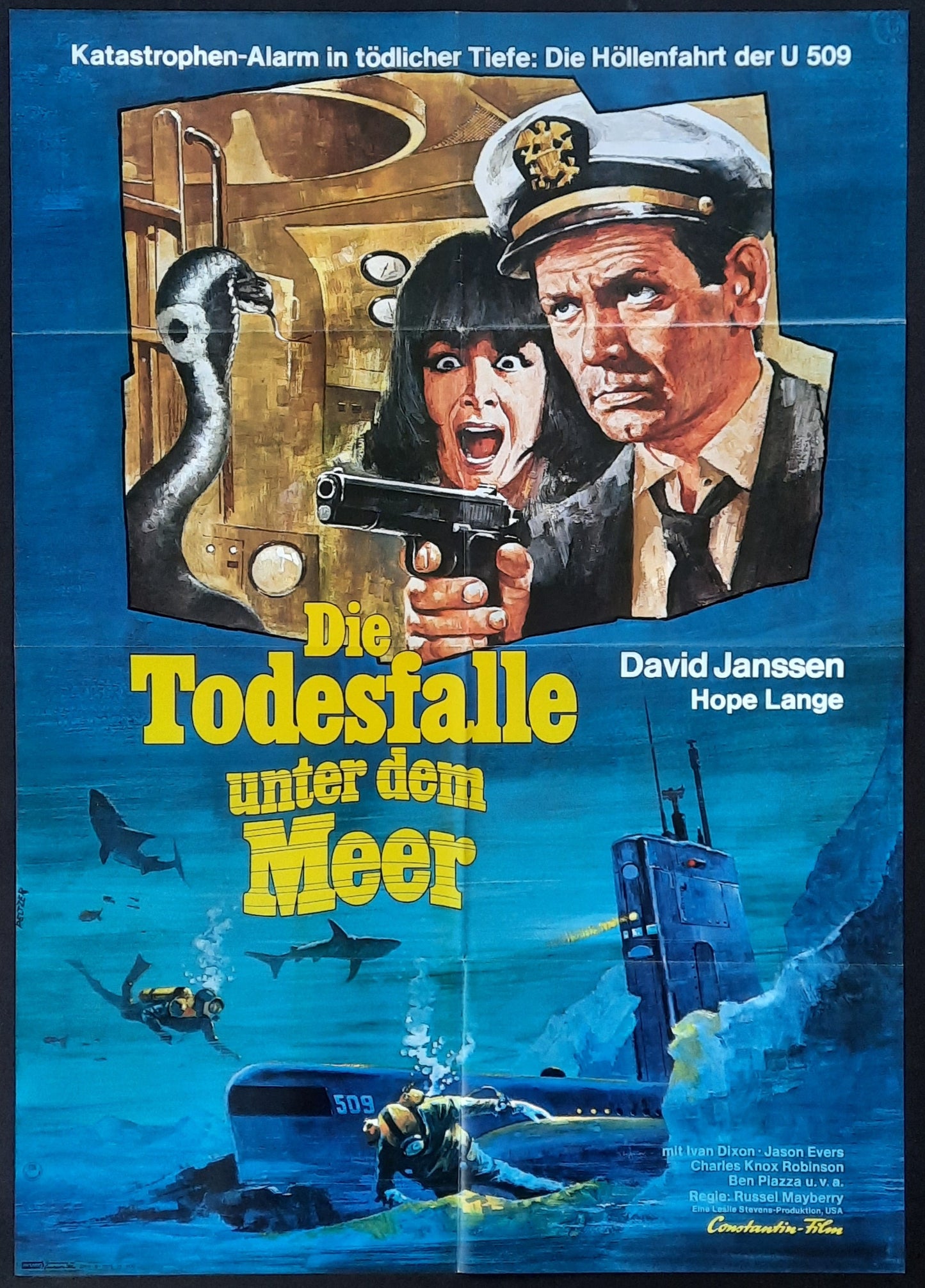 FER-DE-LANCE Original Movie Poster 1974 David Janssen German 1-Sheet