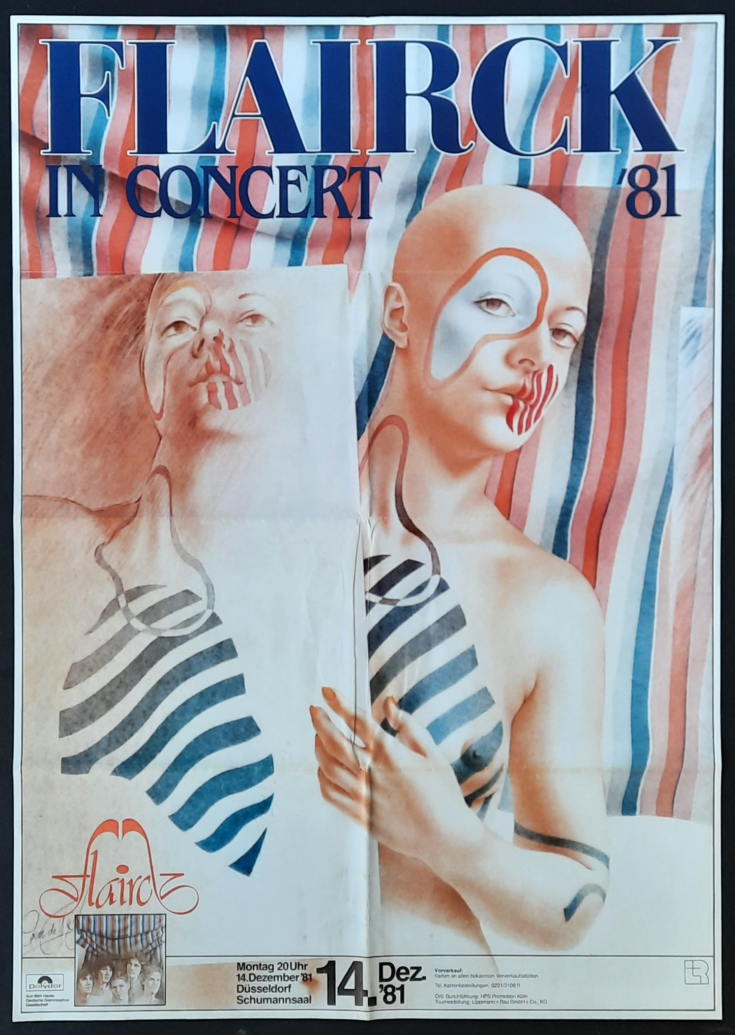 FLAIRCK Original Concert Poster December 14, 1981 Duesseldorf Germany
