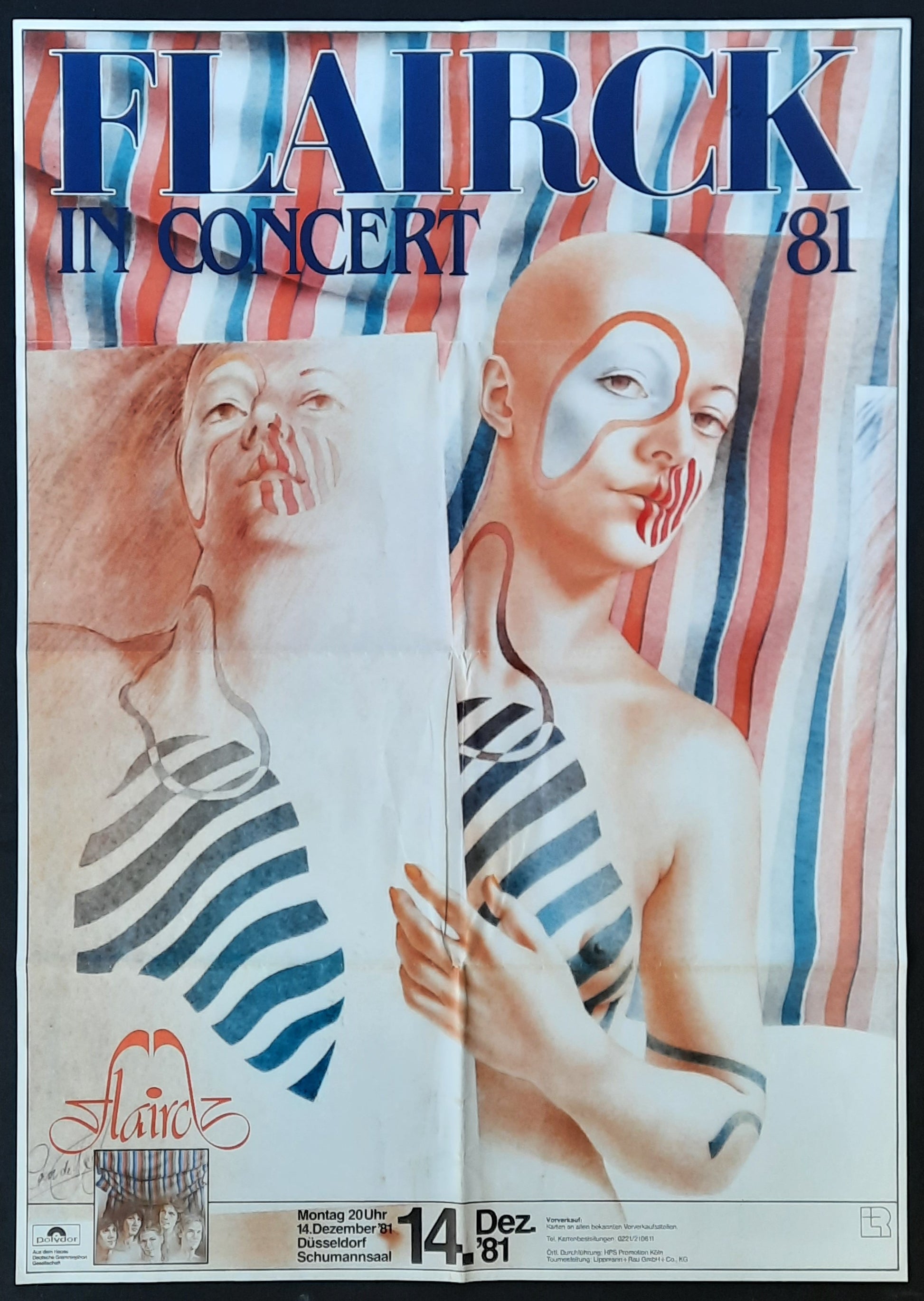 FLAIRCK Original Concert Poster December 14, 1981 Duesseldorf Germany