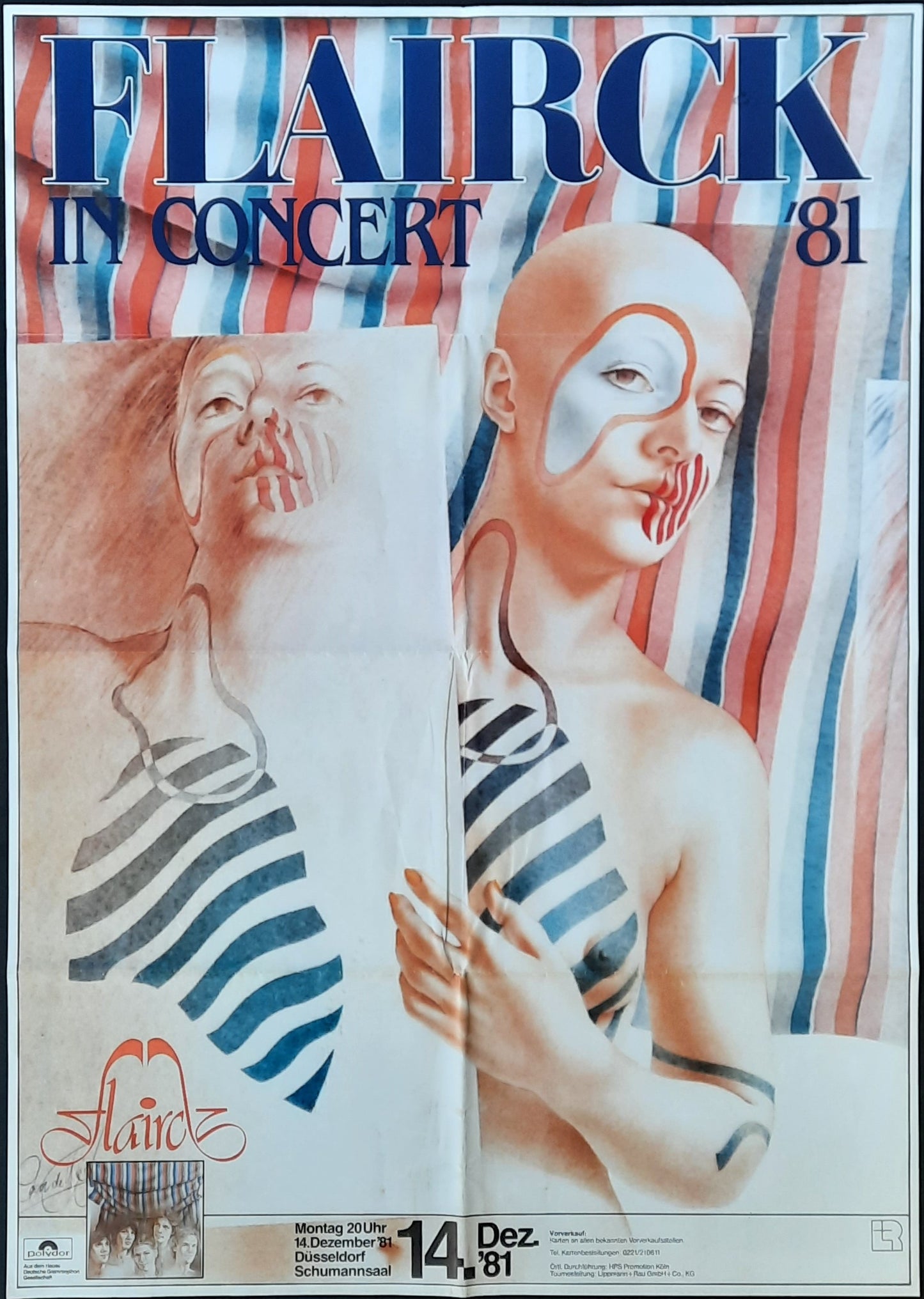 FLAIRCK Original Concert Poster December 14, 1981 Duesseldorf Germany