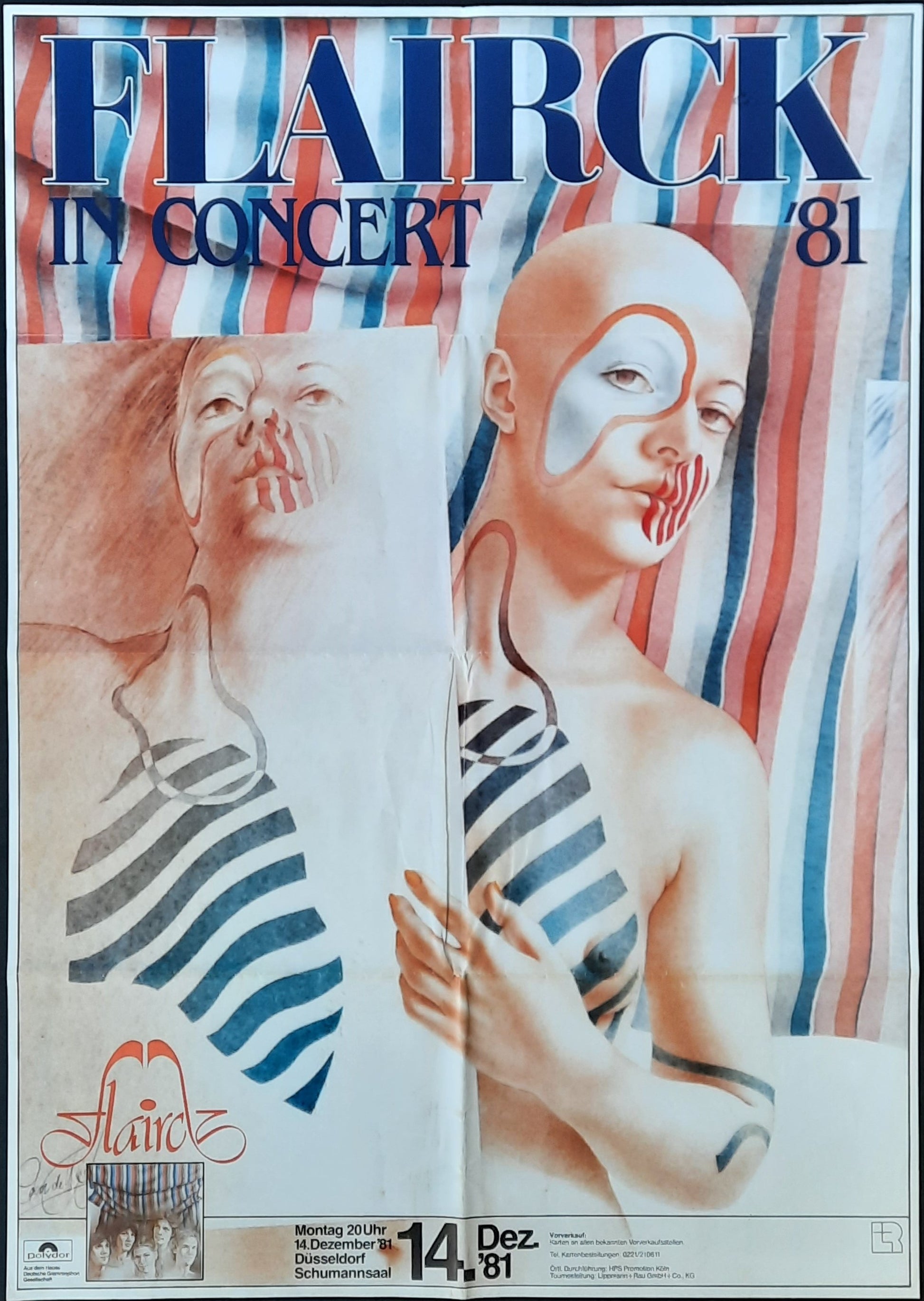 FLAIRCK Original Concert Poster December 14, 1981 Duesseldorf Germany