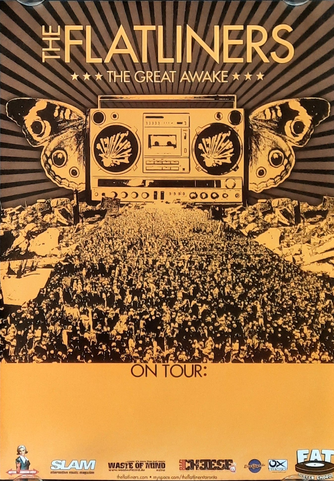 FLATLINERS Original Concert Poster 2007 The Great Awake Tour 42x59 (5) 1