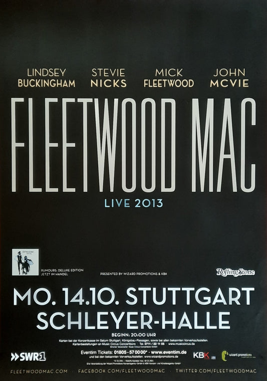 FLEETWOOD MAC Original Concert Poster October 14, 2013 Stuttgart Germany