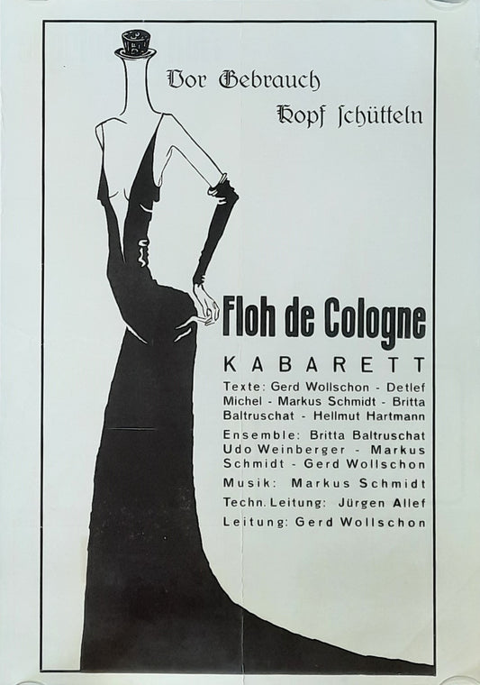 FLOH DE COLOGNE Original Concert Poster 1966 Germany VOR GEBRAUCH KOPF SCHÜTTELN A2