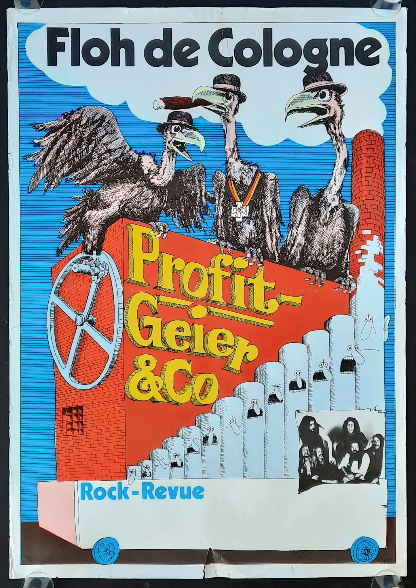 FLOH DE COLOGNE Original Concert Poster 1971 Germany PROFITGEIER & Co