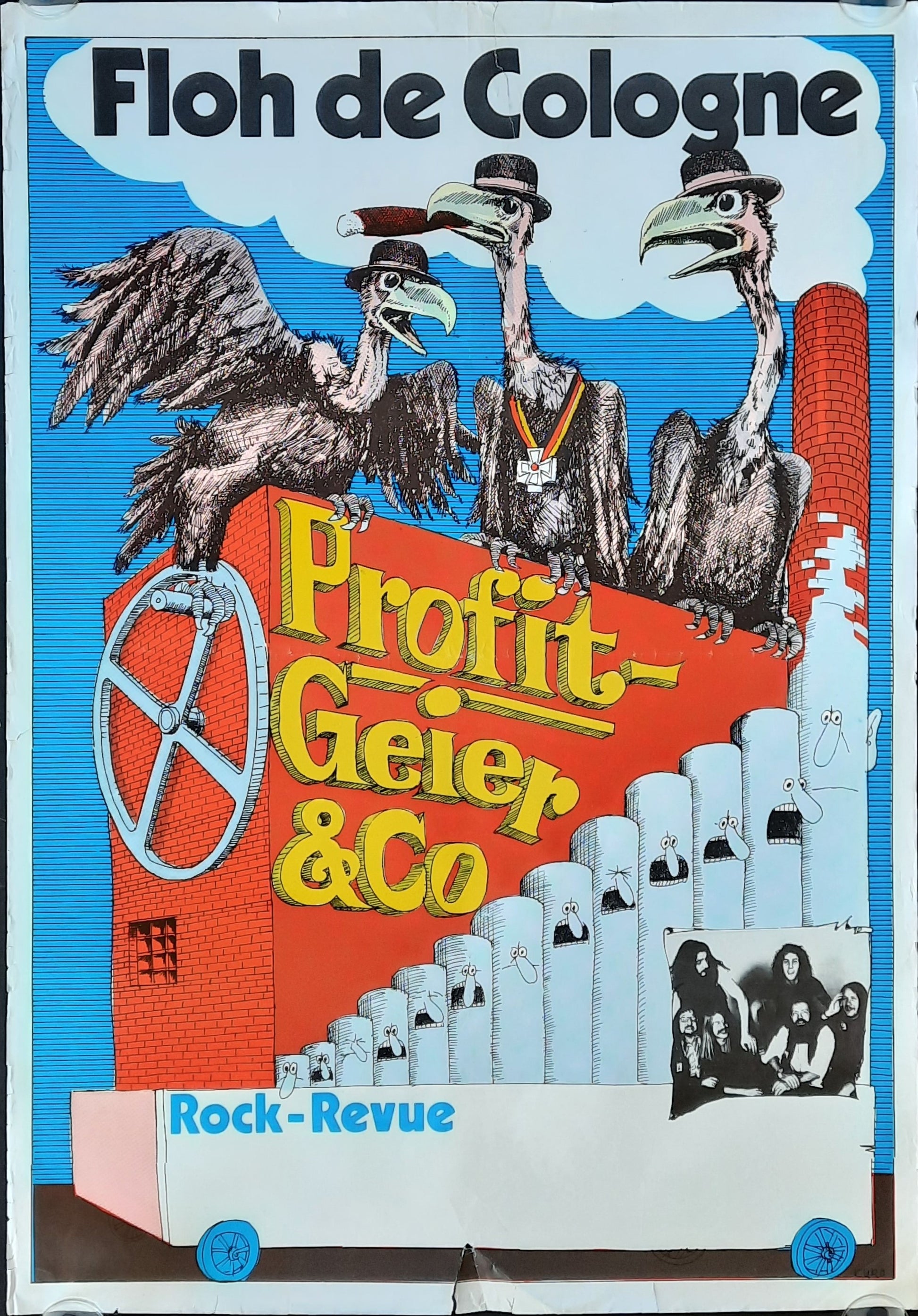 FLOH DE COLOGNE Original Concert Poster 1971 Germany PROFITGEIER & Co