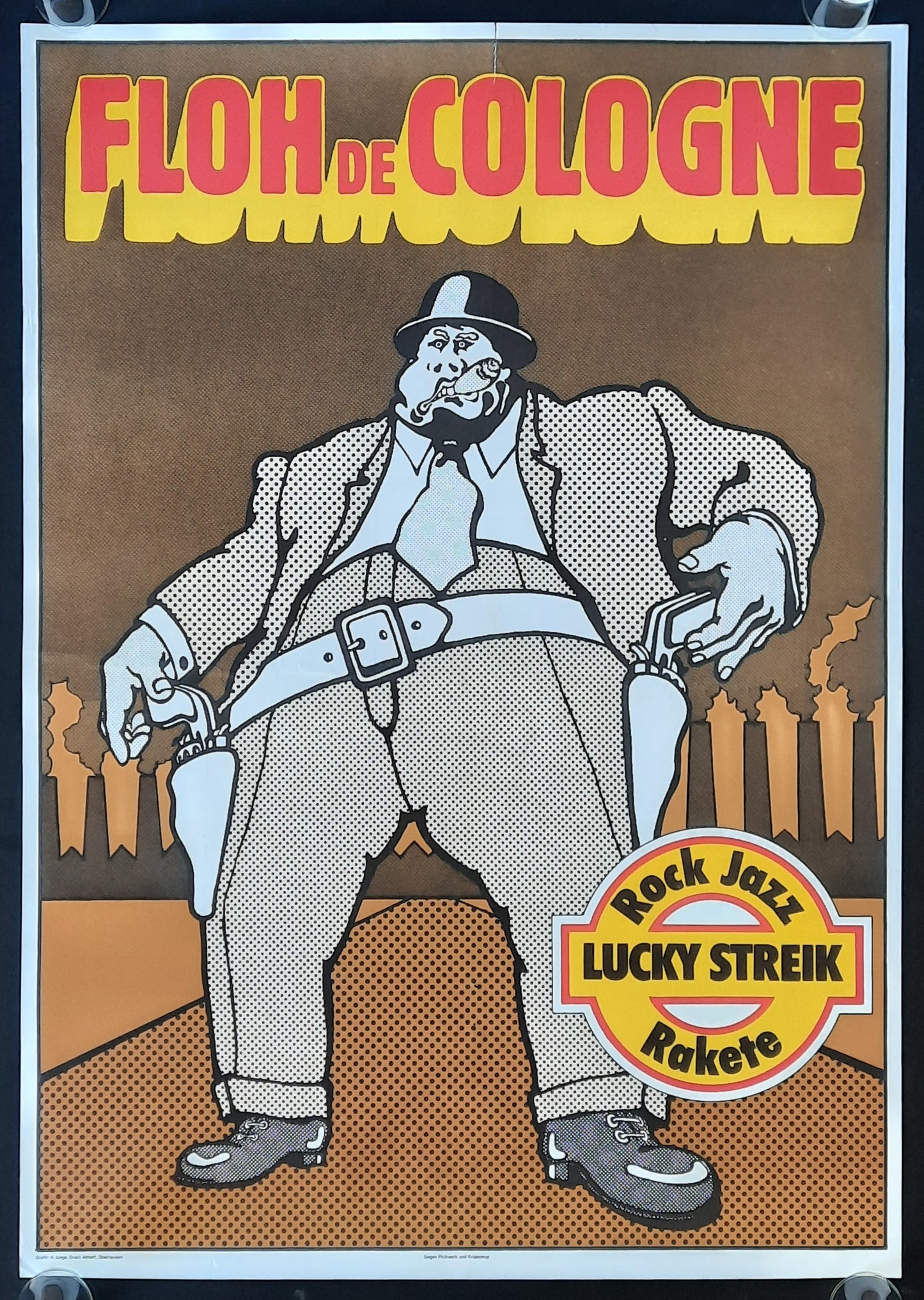 FLOH DE COLOGNE Original Concert Poster 1972 Germany LUCKY STREIK