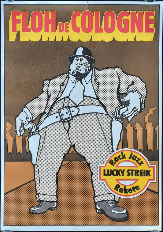 FLOH DE COLOGNE Original Concert Poster 1972 Germany LUCKY STREIK