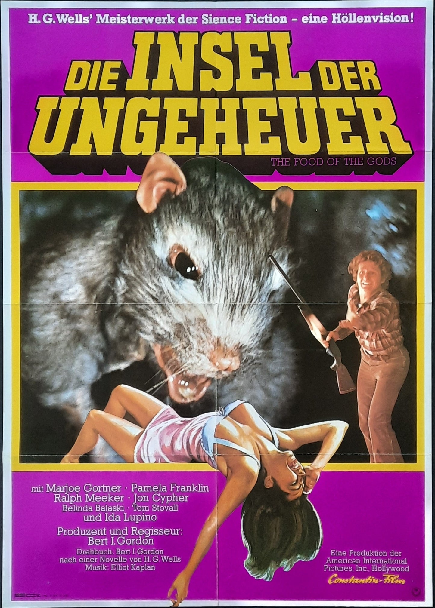 FOOD OF THE GODS (H.G. Wells) Original Movie Poster 1976 Marjoe Gortner Germany 1