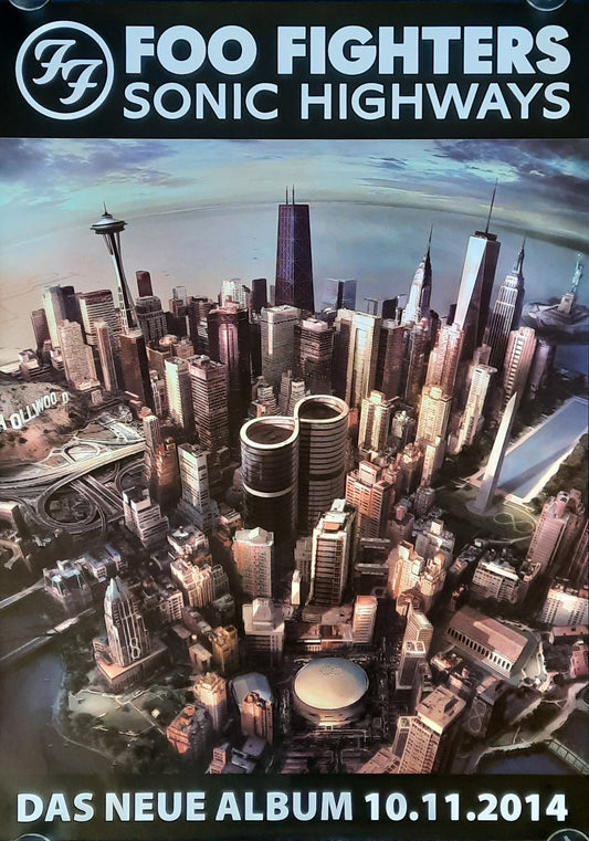 FOO FIGHTERS Original Promotion Poster - 2014 Album SONIC HIGHWAYS 1