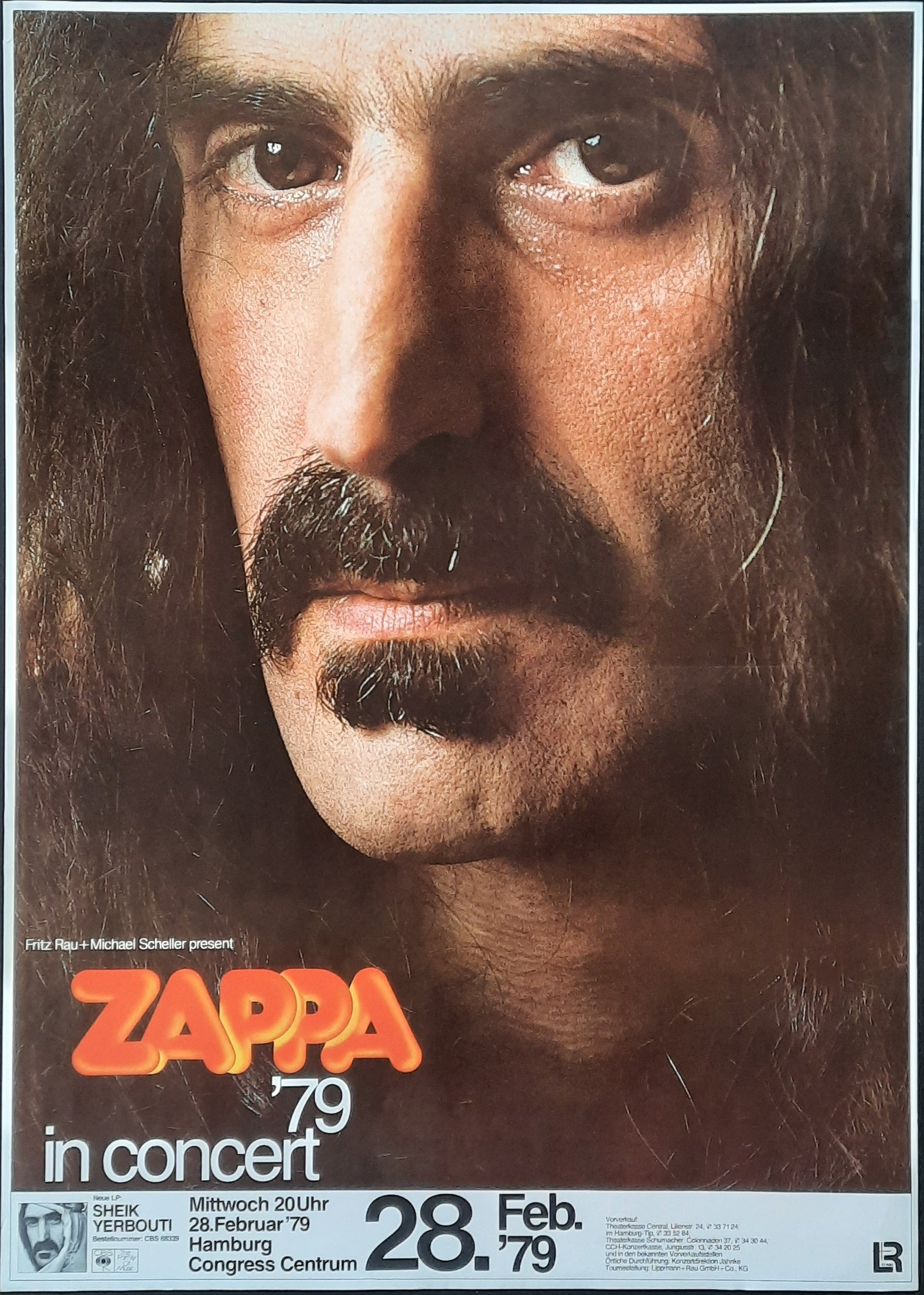 FRANK ZAPPA Original Concert Poster February 28, 1979 Hamburg Germany 11