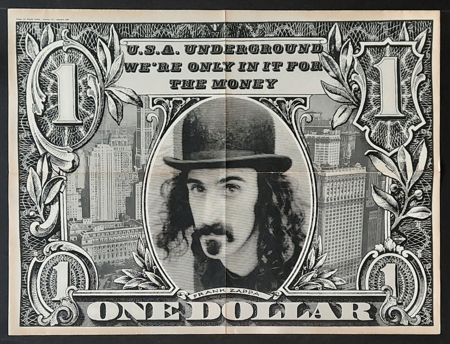 FRANK ZAPPA Original Newspaper Promotion Poster 1968 WE'RE ONLY IN IT