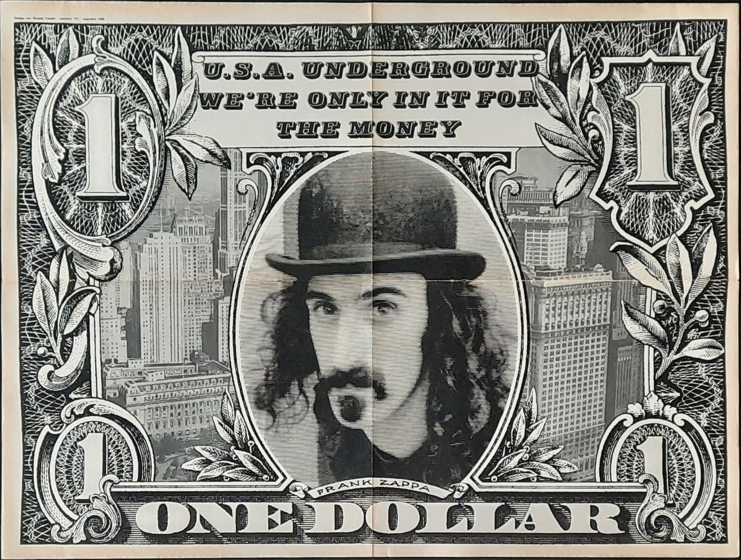 FRANK ZAPPA Original Newspaper Promotion Poster 1968 WE'RE ONLY IN IT