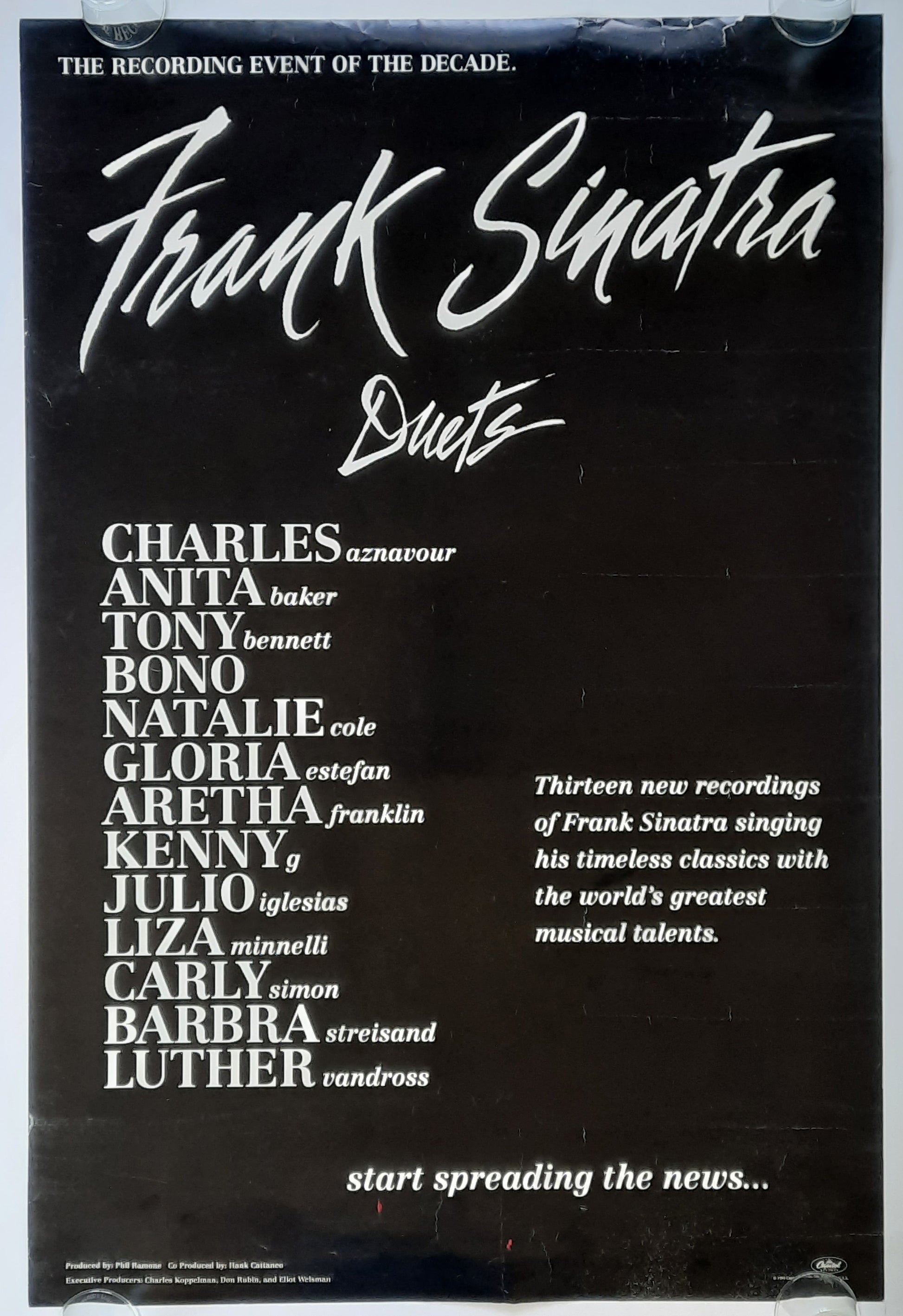 FRANK SINATRA Original Promotion Poster - 1993 Album "Duets" 2