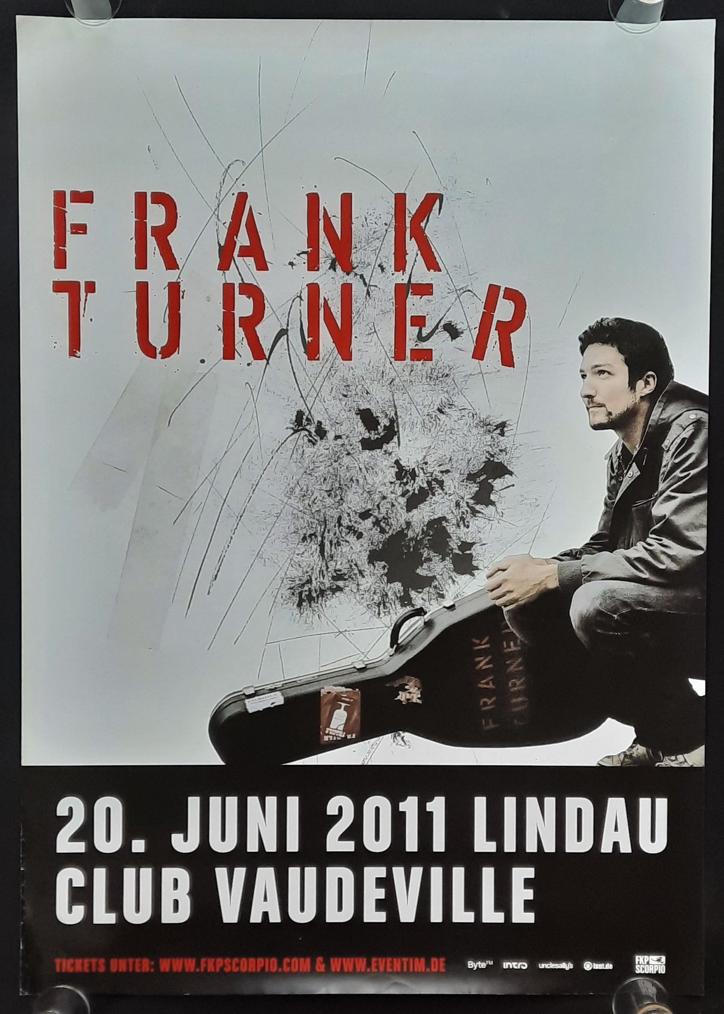 FRANK TURNER Original Concert Poster June 20, 2011 Lindau Germany
