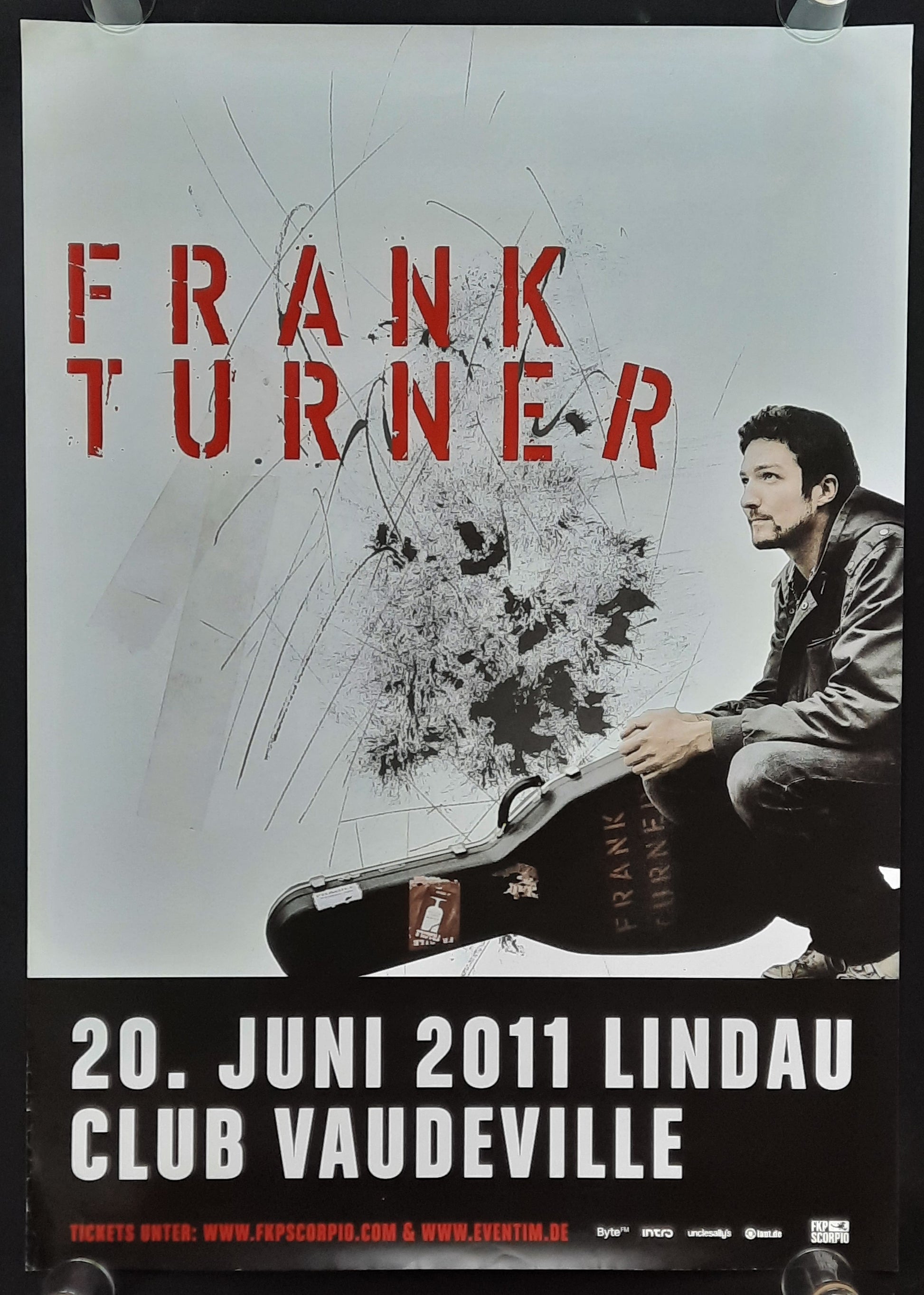 FRANK TURNER Original Concert Poster June 20, 2011 Lindau Germany