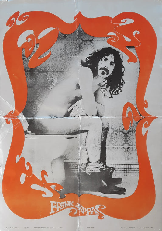 FRANK ZAPPA 1980 (1967) Original Promotion Poster Toilet Poster "Silver Zappa"