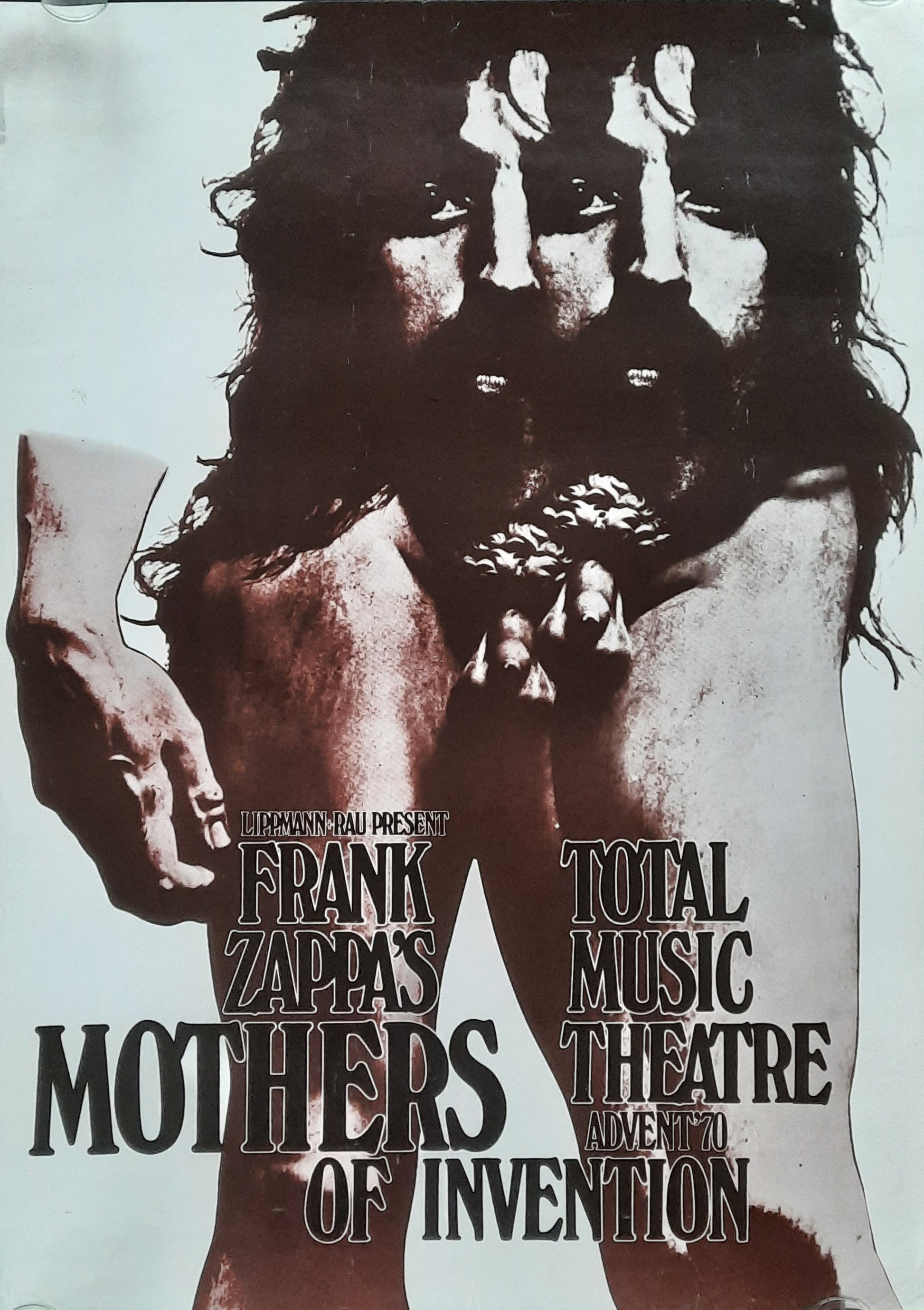 FRANK ZAPPA Original Concert Poster 1970 Germany - "Double-Head" by KIESER