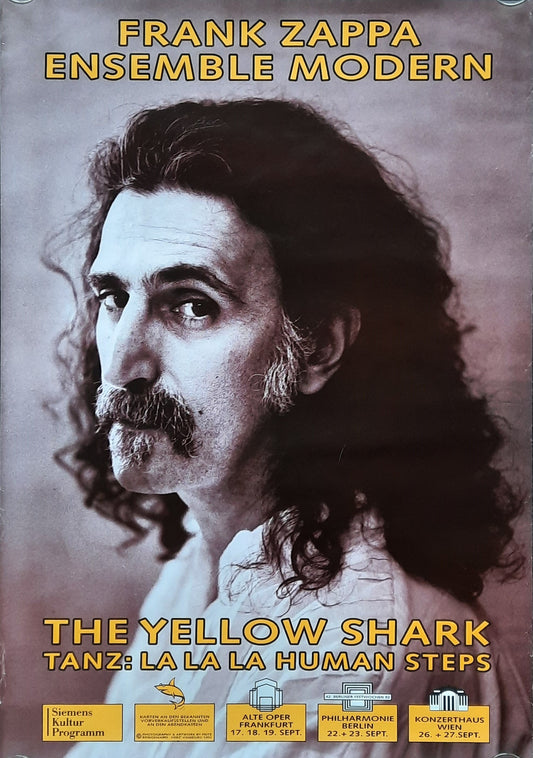 FRANK ZAPPA Original Concert Poster 1992 "The Yellow Shark" Vienna Frankfurt Berlin