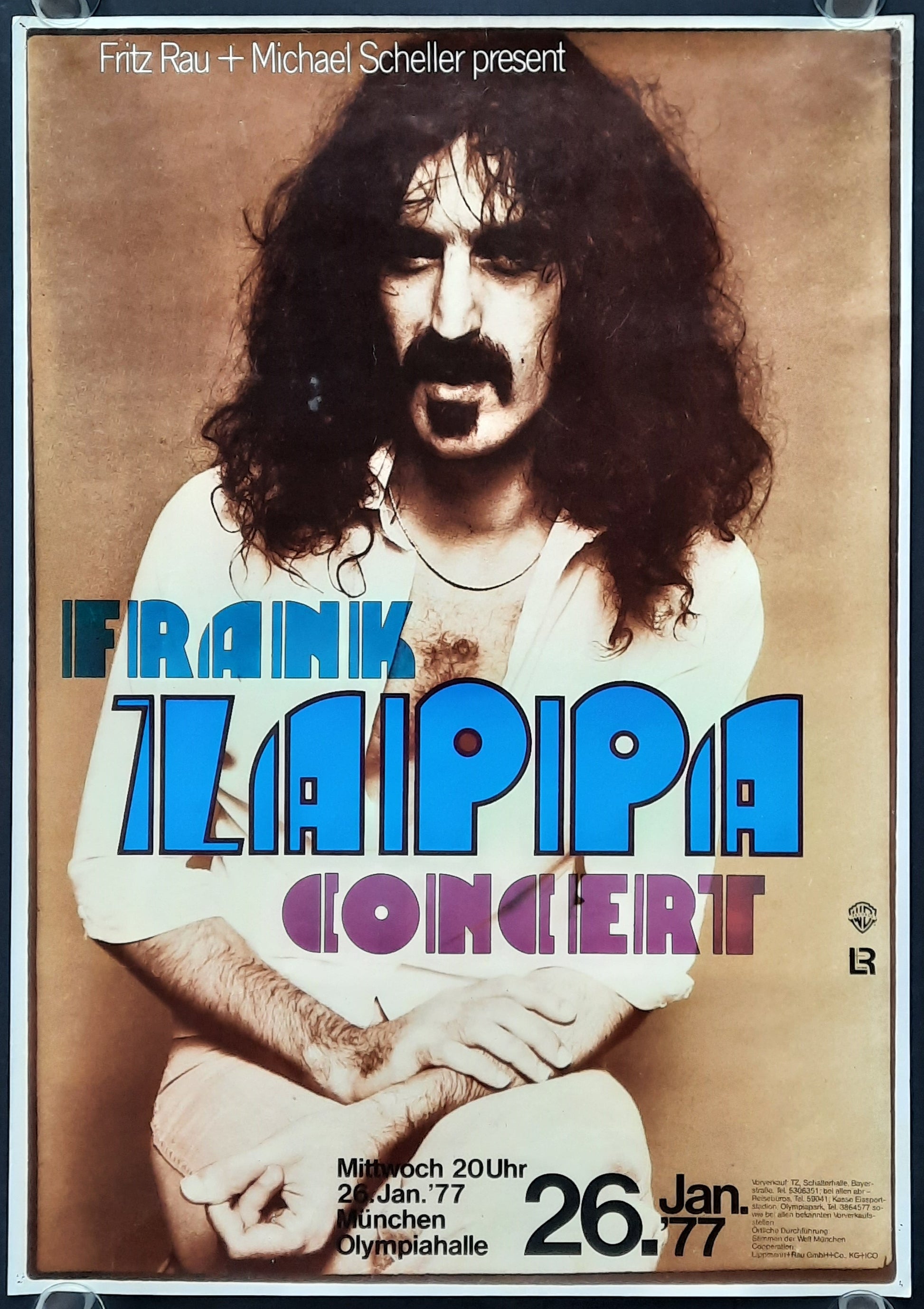 FRANK ZAPPA Original Concert Poster January 26, 1977 Munich Germany 1