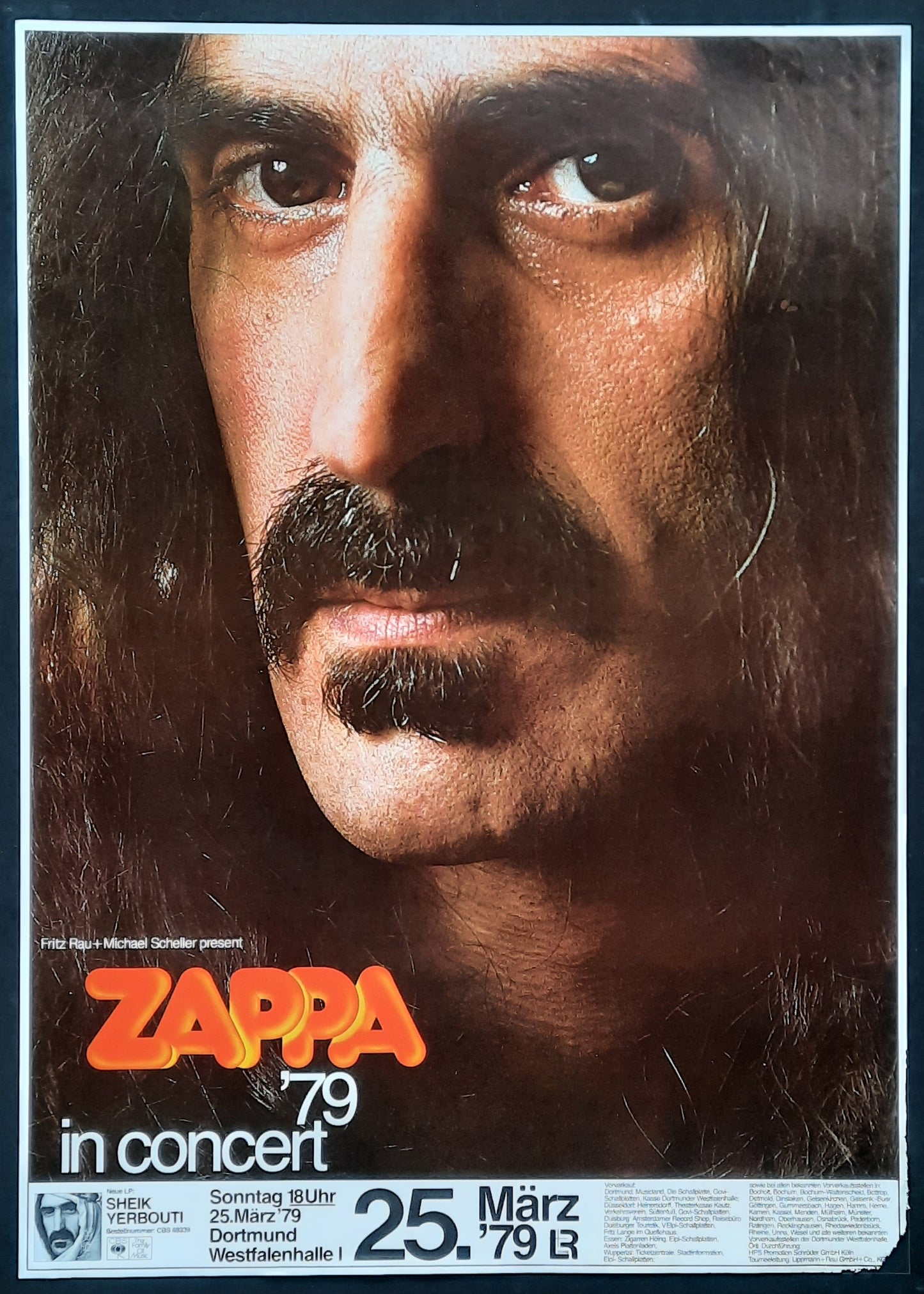 FRANK ZAPPA Original Concert Poster March 25, 1979 Dortmund Germany