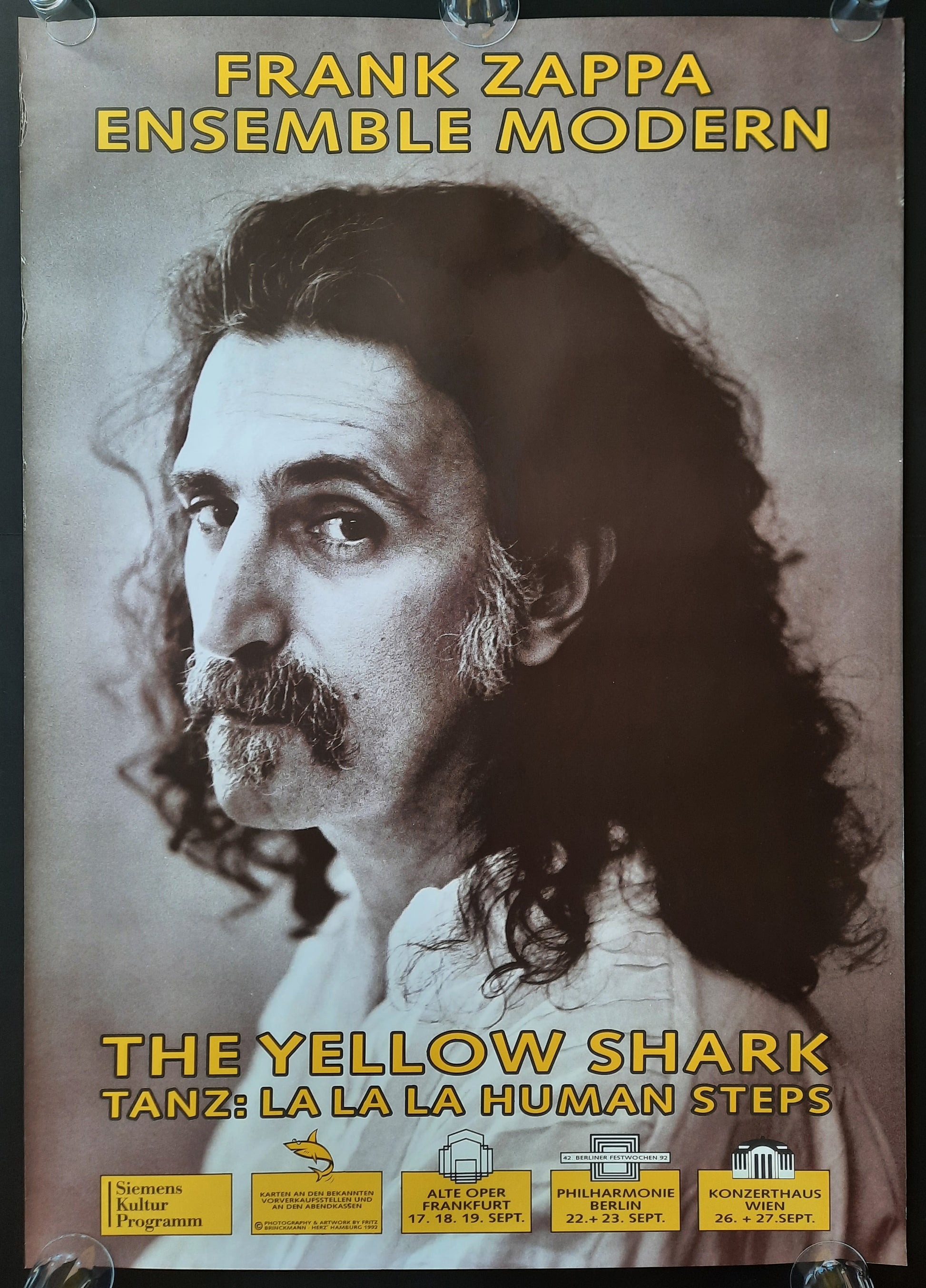 FRANK ZAPPA Original Concert Poster + Program 1992 "The Yellow Shark"