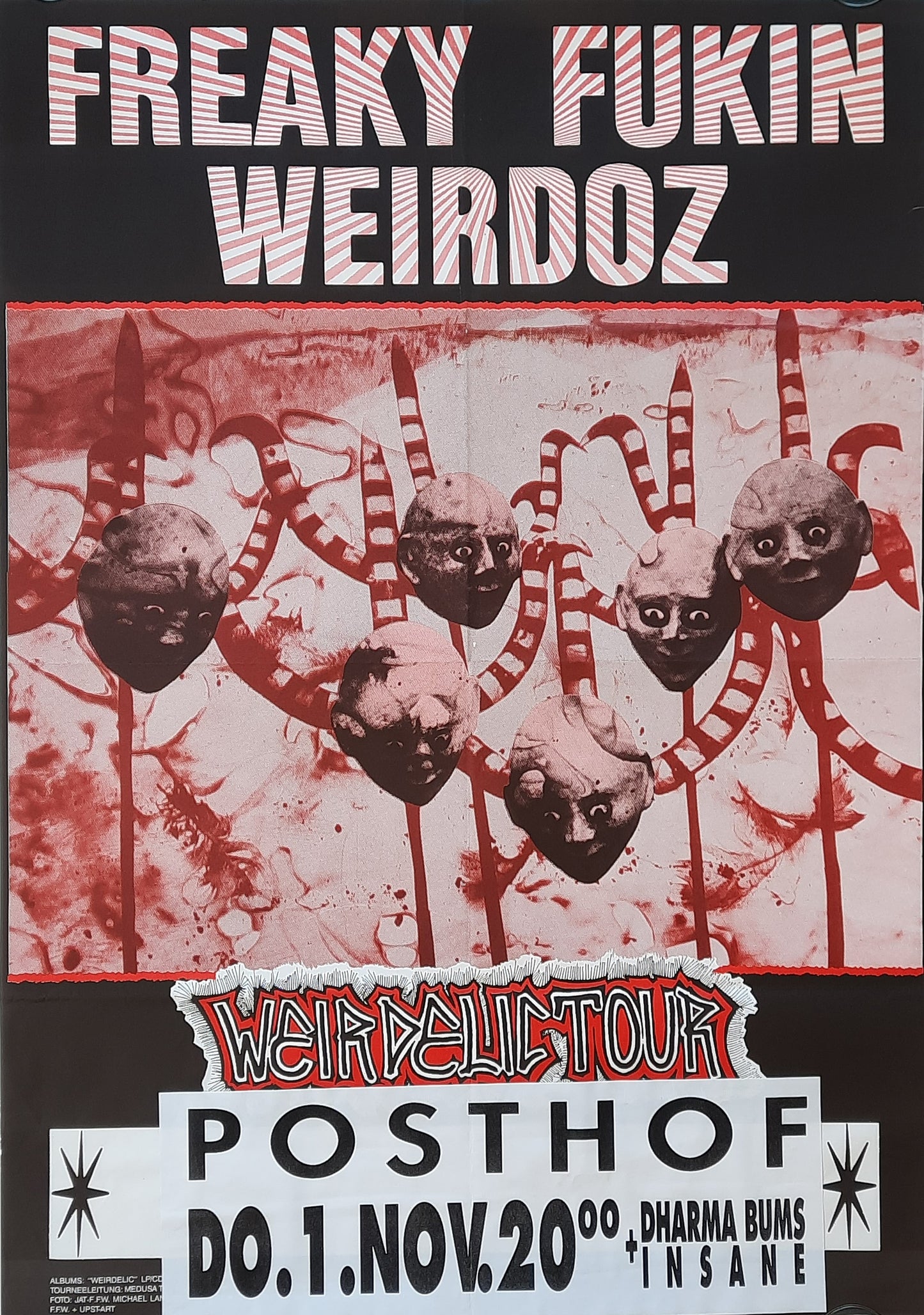 FREAKY FUKIN WEIRDOZ 1990 Original Concert Poster November 1, 1990 Linz Austria