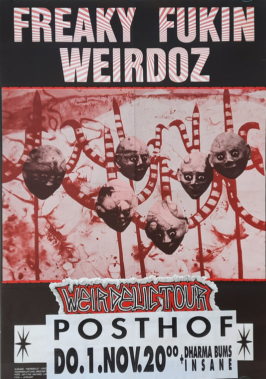 FREAKY FUKIN WEIRDOZ 1990 Original Concert Poster November 1, 1990 Linz Austria
